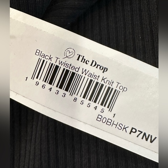 NWT The Drop x Porsha Williams Black Twisted Waist Long Sleeve Crop Top~$30~S - Picture 8 of 10